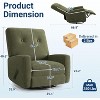 Swivel Glider Recliner Chair for Adults, 360° Rocker Recliner with Footrest, Corduroy Upholstered Reclining Chair for Living Room, Bedroom - 2 of 4