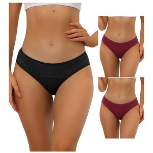 Allegra K Women's Mid-Rise Available in Plus Size Hipster Underwears 3 Packs - 1 of 4