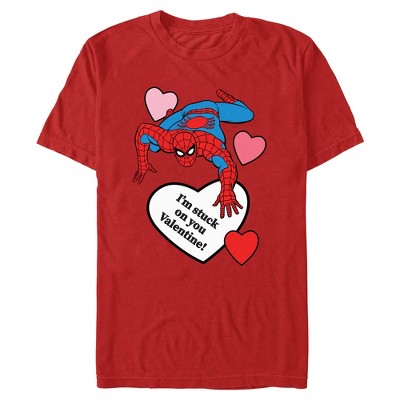 Men's Marvel: Spider-Man I’m Stuck on You Valentine  T-Shirt - Red - Medium