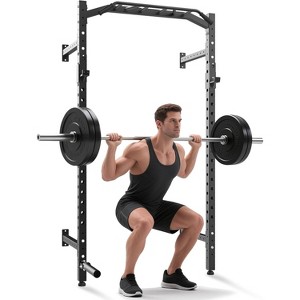 1600LB Wall Mounted Power Rack, Commercial Squat Rack for Home Gym with Multi-Grip Pull Up Bar, j-Cups & Landmine Attachment for Home and Garage Gym - 1 of 4
