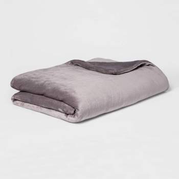 55"x80" Microplush Weighted Blanket with Removable Cover - Threshold™