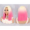 Unique Bargains Women's Medium Long Straight Hair Lace Front Wigs with Wig Cap 14" 1PC - 3 of 4