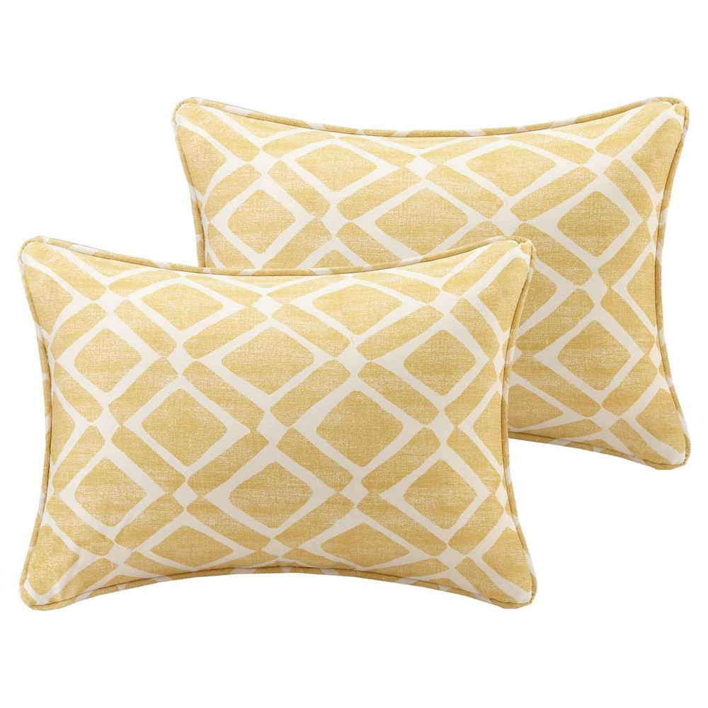UPC 675716745356 product image for Yellow Natalie Printed Oblong Throw Pillow Pair (14