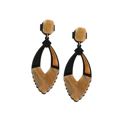 SOHI Women's Black Marquise Halo Drop Earrings