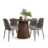 5-Piece Dining Set for 4 ,Walnut Wood 46" Round Dining Table with Armless Dining Chairs for Dining Room,Living Room-Tanpinhause - 2 of 4