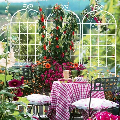 4 Pack 86.7"x19.7" Metal Garden Trellis, Rustproof Wire Lattice Panel, Outdoor Flower Support Trellis For Climbing Plants Roses Vine Cucumbers