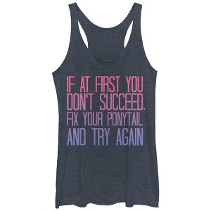 Women's CHIN UP Fix Your Ponytail and Succeed Racerback Tank Top - 1 of 3