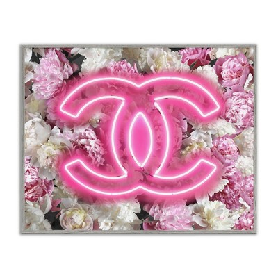 Stupell Industries Pink Neon Glam Flowers, 11" x 14"