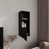 GlasFlength Decorative Storage Cabinets Accent Storage Cabinet Pima Wall Cabinet Wall Storage Shelf With 1 Door for Room, Black, 13.4"*16.1"*43.3" - 3 of 4