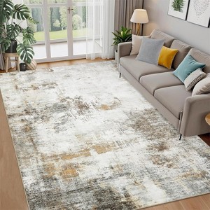 Washable Runner Rug Modern Abstract Non-Slip Stain-Resistant Indoor Carpet Hallway Low Pile Bedroom Laundry Entrance - 1 of 4