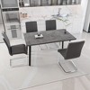 5-Piece Expandable Dining Set with Rectangular Table and 4 C-shaped Tubular Cushioned Armless Chairs - 2 of 4