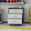 Munora - 3-Drawer Rolling Tool Cabinet with Workbench Top - 16.54"D x 29.53"W x 34.65"H - Black/Grey - 4 of 4