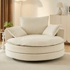 KWPZQEB Swivel Accent Chair - 360° Swivel Round Chair with 3 Pillows and Dual-layer Cushion, Comfy Corduroy Fabric Sofa Chairs for Living Room - 2 of 4