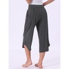 INSPIRE CHIC Women's Capri Lounge Yoga Summer Wide Leg with Pockets Workout Sweat Pajama Pants - 4 of 4