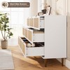 Rattan 9 Drawer Dresser for Bedroom, 59"W Wooden Chest of Drawers with Metal Handles, Dresser TV Stand, Clothes Storage Organizer for Bedroom, White - 4 of 4
