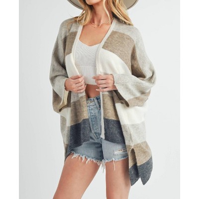 Women's Striped Pullover Cardigan - AEMI + CO