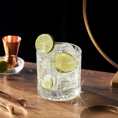 LEMONSODA Premium Checkered Crystal Whiskey Glasses - Set of 6 (12 fl. oz.)