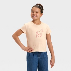 Girls' Short Sleeve Relaxed Fit Graphic T-Shirt - Cat & Jack™ - 1 of 4