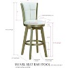 Kings Brand Furniture – Raven 29" Upholstered Swivel Bar Stools, Set of 2, White/Gold - 2 of 3