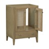 KWPZQEB 24" Bathroom Vanity, Bathroom Sink Cabinet with Doors and Drawer, Farmhouse Rattan Cabinet for Bathroom, Natural - 2 of 4