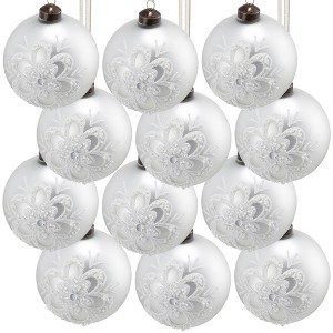 Whisen D3.9" Christmas Ball Ornaments, Glass Decorative Hanging Ball Christmas Tree Ornaments, Set of 6 - 1 of 4