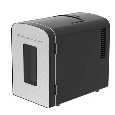 Compact Stainless Steel Mini Refrigerator with Clear Door