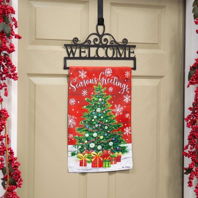 Evergreen Garden Flag Seasons Greeting Trees Suede Double Sided Indoor Outdoor Decor 18" x 12.5"