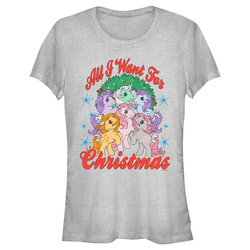Juniors Womens My Little Pony All I want for Christmas T-Shirt, 1 of 5