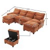 106" Chenille Modular Sectional Sofa with Chaise Lounge and Ottoman, U-Shaped Sleeper Cloud Couch for Living Room or Apartment–The Pop Home - 4 of 4