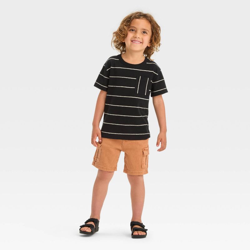 Toddler Boys' Striped Short Sleeve Pocket T-Shirt - Cat & Jack™, 3 of 4