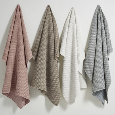 Luxurious Cream Cotton Waffle-Knit King Throw, Reversible & Machine Washable