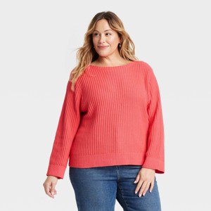 Women's Boat Neck Pullover Sweater - Ava & Viv™ - 1 of 3