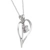 Pompeii3 1/3Ct Solitaire Round Diamond Heart Pendant & Chain 10K White Gold 1" Tall - 2 of 4