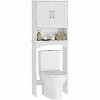 Over The Toilet Storage Cabinet, Double Door Bathroom Storage Organizer with Anti-Tipping Device, Small Freestanding Space Saver with Open Shelf - 4 of 4