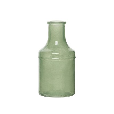 VIP Glass 5.12 in. Green Old Fashioned Bottle Vase