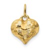 Black Bow Jewelry 14k Yellow Gold Textured Puff Heart Pendant, 11mm - 3 of 4