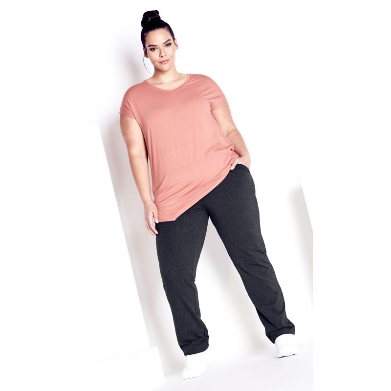 Women's Plus Size Supima® Active Pant Charcoal - tall | AVENUE, 1 of 4