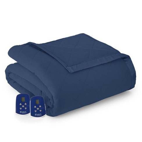 Micro Flannel Shavel Heating Technology Luxuriously Soft & Warm Solid Electric  Blanket Twin 66x85 - Smokey Mt. Blue : Target