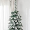NAYSAYE 6ft Unlit Artificial Pencil Christmas Tree with 395 PVC Branch Tips, Slim Xmas Tree, Metal Stand for Indoor Holiday Home Office Decor, Green - 4 of 4