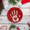 Baby Handprint in Red Glitter Themed Ornament, Christmas Nursery Keepsake and Tree Decor| OrnamentallyYou - 4 of 4