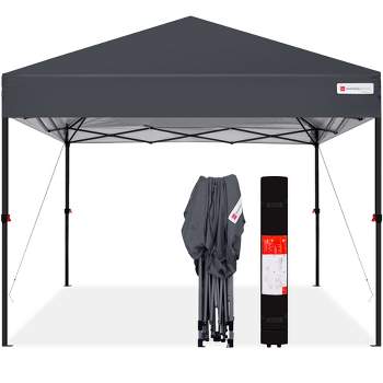 Best Choice Products 10x10ft Easy Setup Pop Up Canopy Instant Portable Tent w/ 1-Button Push, Carry Case - Gray