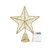 MOVSSOU Christmas Tree Topper Gold Star Lighted Hollow Battery Operated - 2 of 4