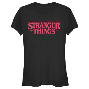 Juniors Womens Stranger Things Dripping Logo T-Shirt - 1 of 4