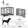 Skyzone Heavy-Duty Metal Dog Kennel with Folding Design, 4 Lockable Wheels, Removable Tray & - 3 of 4