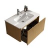 FAMYYT 30 in. Single Sink Floating Oak Bath Vanity with White Ceramic Top (Assembled), U Shape Wall Fitting - 3 of 4