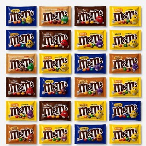 M&M's 10/15/20/25 Variety Pack Milk Chocolate, Peanut, Caramel Cold Brew, Peanut Butter & Jelly and Caramel Full Size Individually Wrapped Candy Pack - 1 of 4