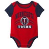 MLB Minnesota Twins Infant Boys' 3pk White Bodysuit - 3 of 4