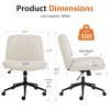 CAVINAS Ergonomic Criss Cross Office Chair with Wheels & Adjustable Height, Cross Legged Office Chairs, Armless Desk Chairs, Adjustable Swivel Chairs - 3 of 4