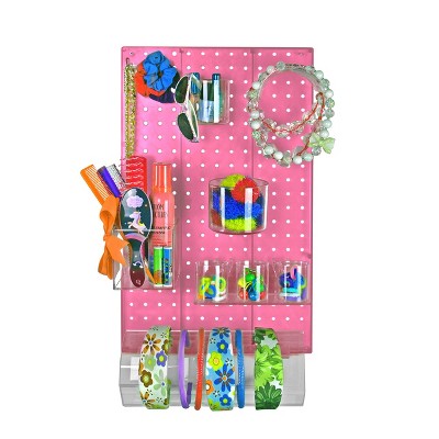 Clear High-Impact Styrene Pegboard Wall Organizer Kit with Accessories
