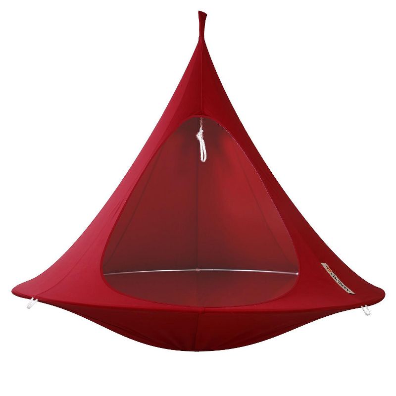 The Hamptons Collection 72” Red Two Person Hanging Cacoon Chair with Hanging Hardware, 1 of 3